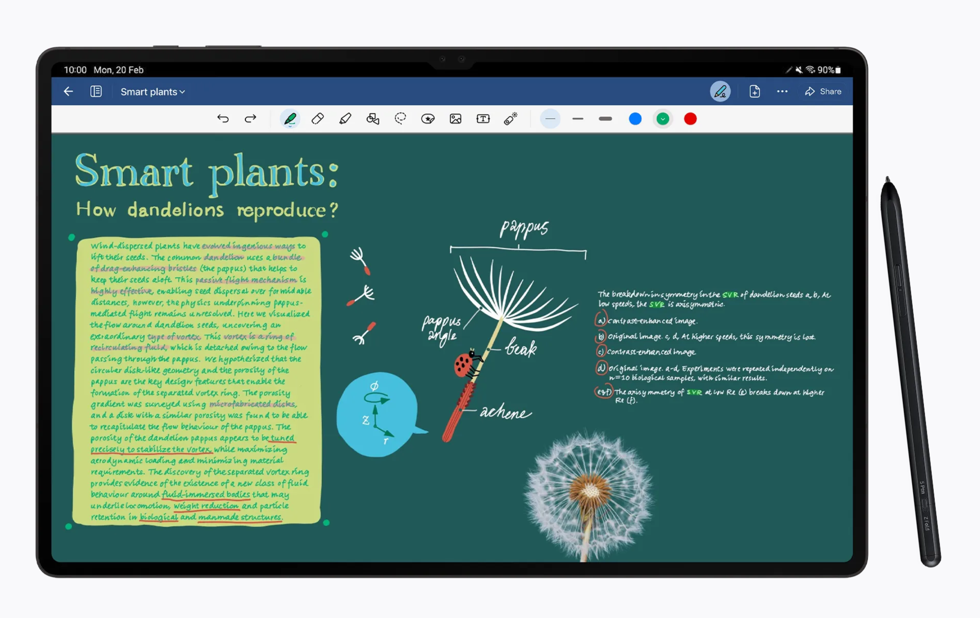 معاينة تطبيق Goodnotes مع ملاحظات ورسومات مكتوبة بخط اليد