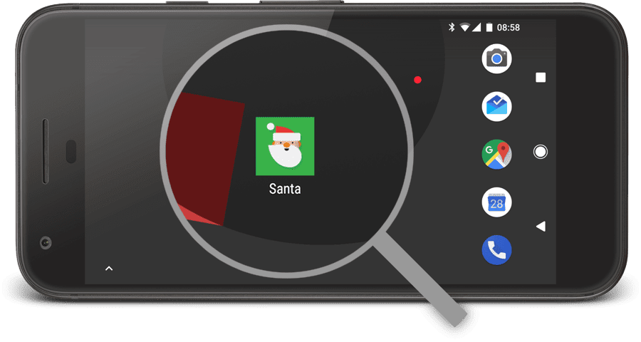 Siga o Papai Noel em um dispositivo Android