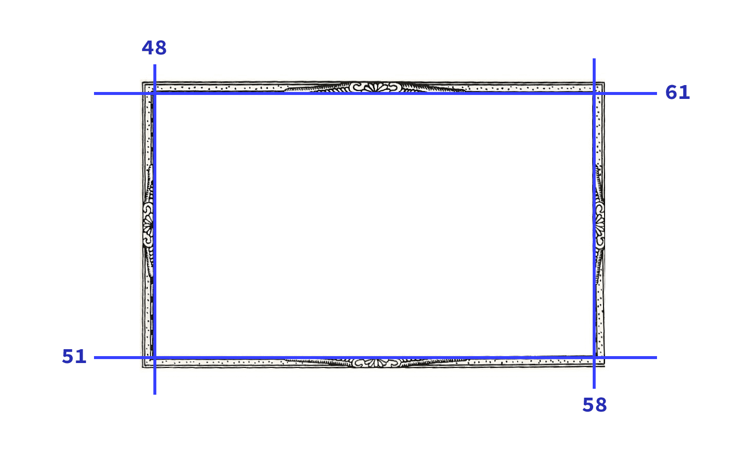 La imagen que se usa en la demostración con las cuatro porciones que se muestran con líneas azules