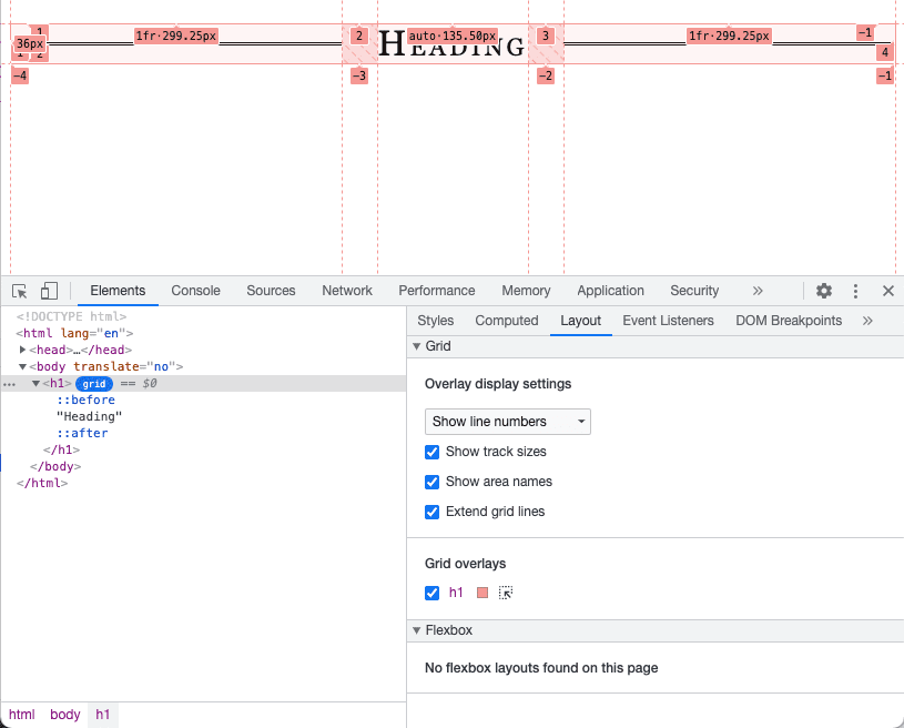 Outils pour les développeurs dans Chrome affichant une grille en superposition