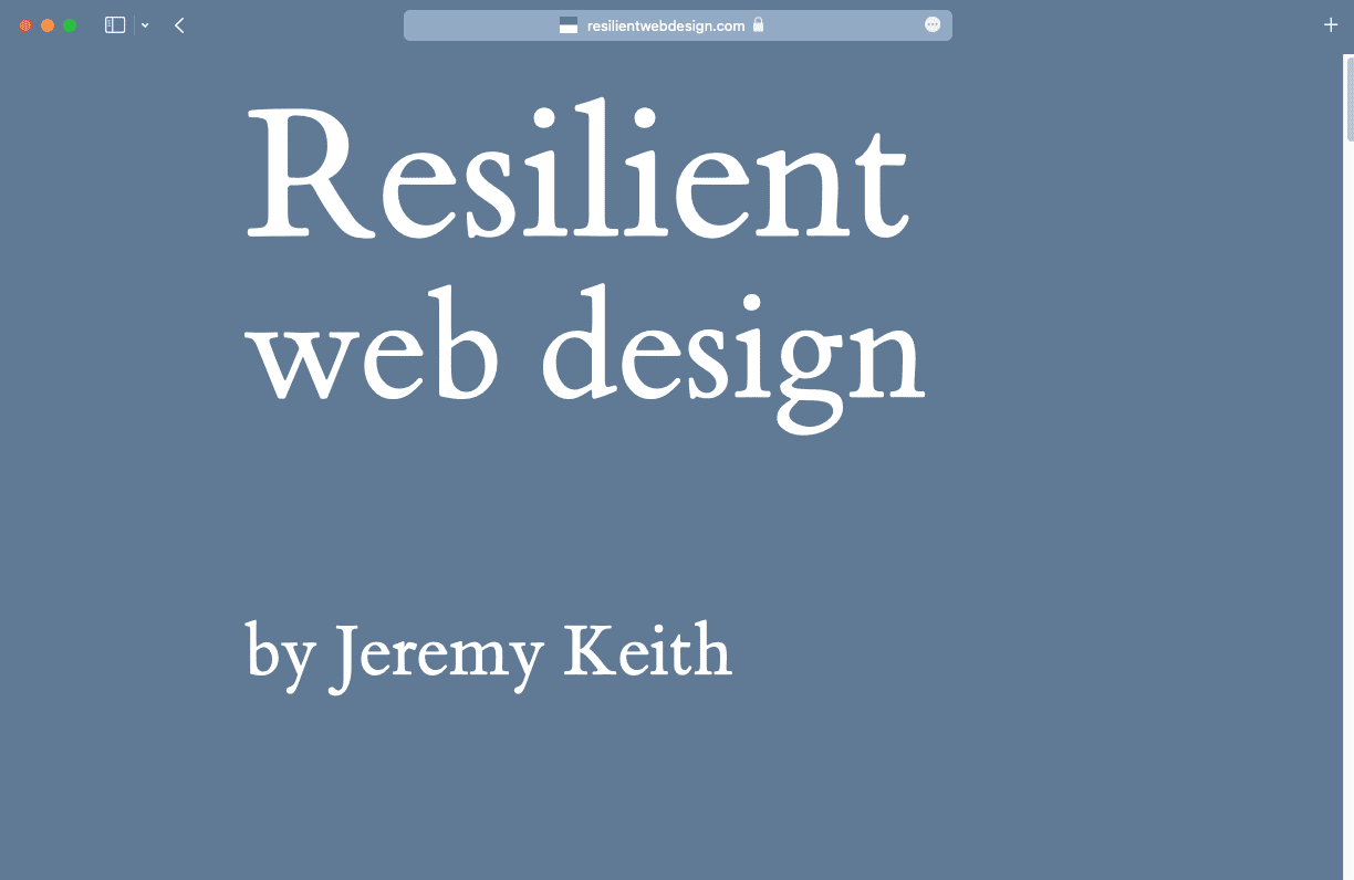 Resilient Web Design 닷컴