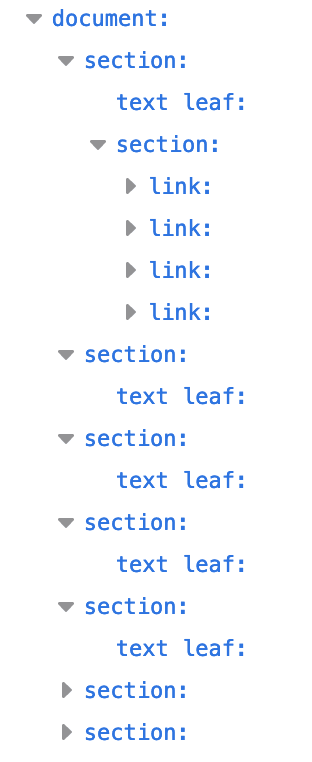 Árvore de acessibilidade DOM sem HTML semântico.