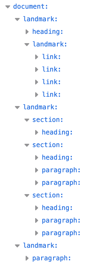 শব্দার্থিক HTML সহ DOM অ্যাক্সেসিবিলিটি ট্রি।