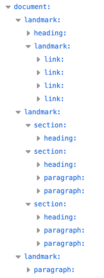 Árbol de accesibilidad del DOM con HTML semántico.