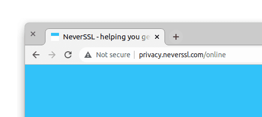 Peringatan URL desktop Chrome &#39;Tidak Aman&#39;.