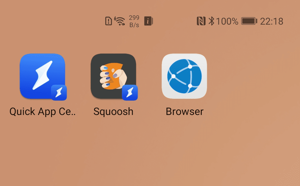 Huawei 或 ZTE 主畫面上的 QuickApps。
