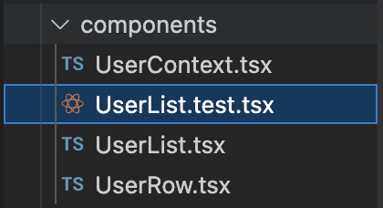 以列表形式指定
  包括 UserList.tsx 和 UserList.test.tsx。