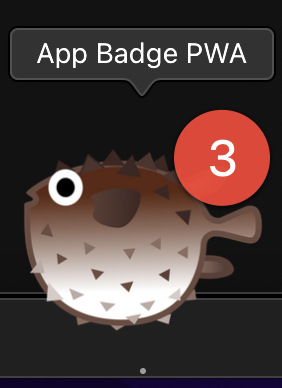 Ikon aplikasi yang menampilkan ikon sebenarnya dengan angka 3 sebagai nilai badge.